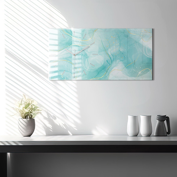 Glass wall clock rectangular Abstract marble