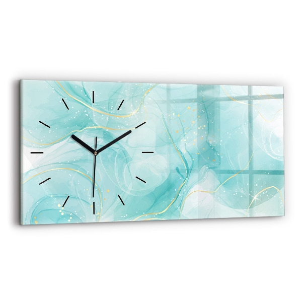 Glass wall clock rectangular Abstract marble