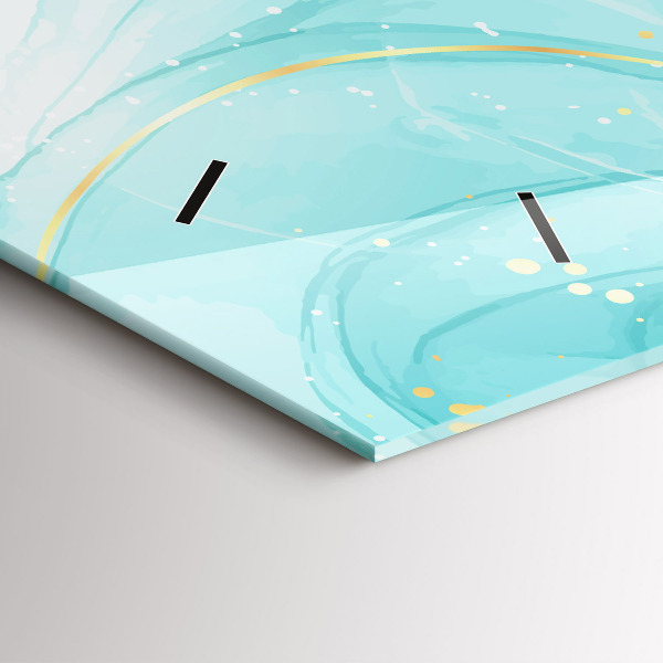 Glass wall clock rectangular Abstract marble
