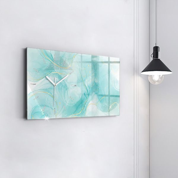 Glass wall clock rectangular Abstract marble
