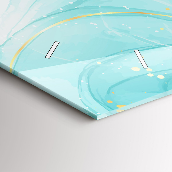 Glass wall clock rectangular Abstract marble