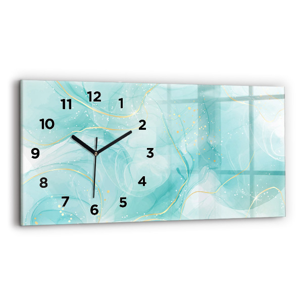 Glass wall clock rectangular Abstract marble