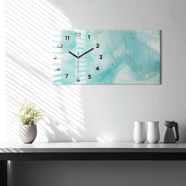 Glass wall clock rectangular Abstract marble