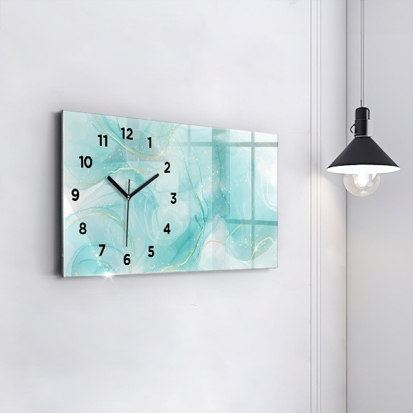 Glass wall clock rectangular Abstract marble