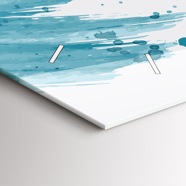 Glass wall clock rectangular Brush strokes