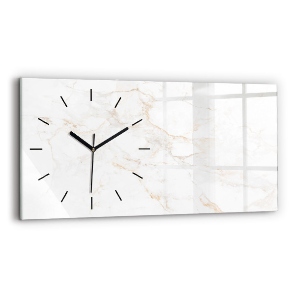 Glass wall clock rectangular Elegant marble