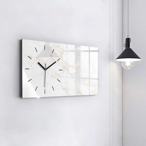Glass wall clock rectangular Elegant marble
