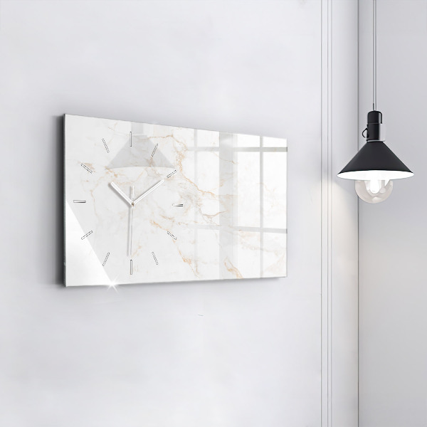 Glass wall clock rectangular Elegant marble