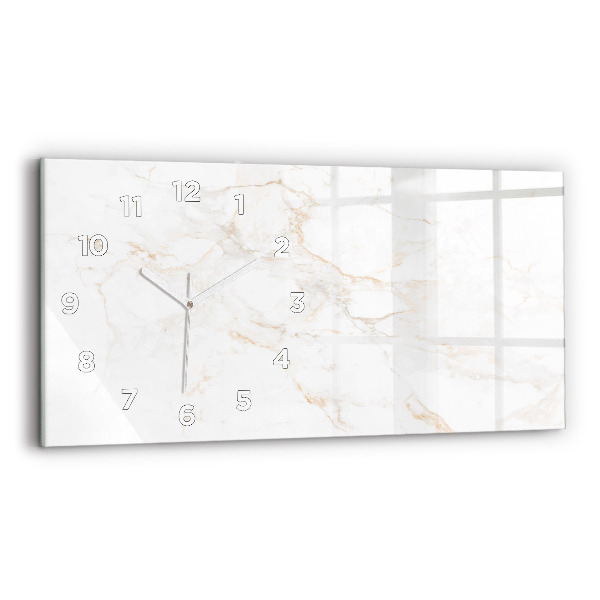 Glass wall clock rectangular Elegant marble