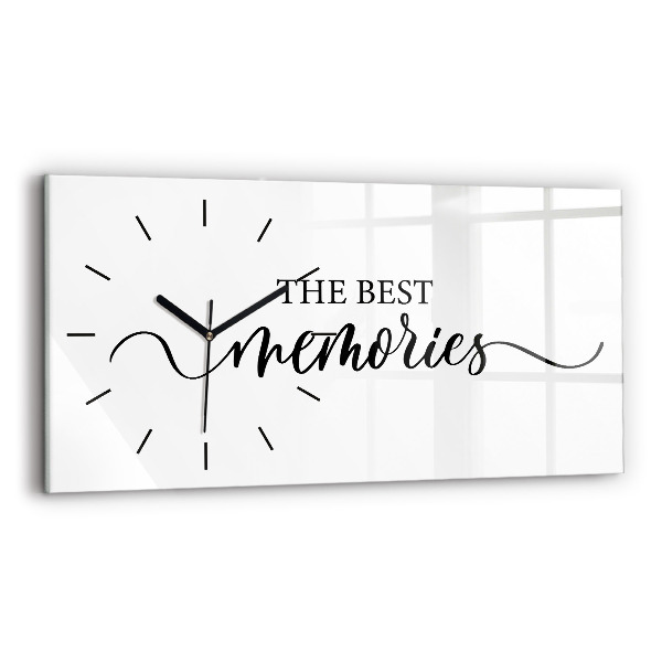 Glass wall clock rectangular The inscription Memories