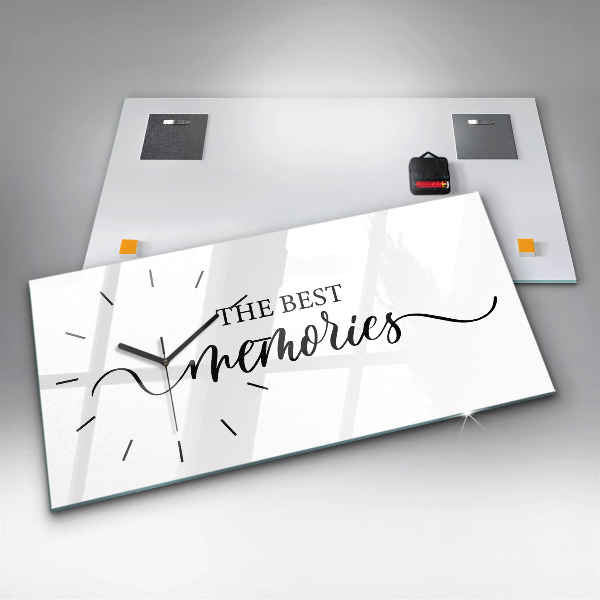 Glass wall clock rectangular The inscription Memories