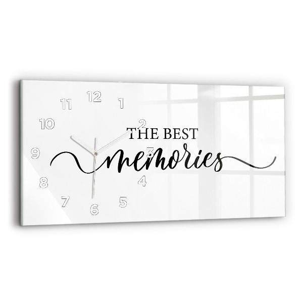 Glass wall clock rectangular The inscription Memories