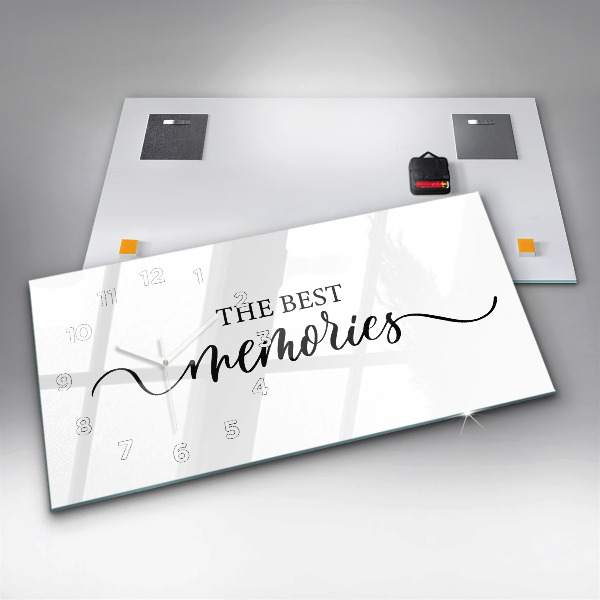 Glass wall clock rectangular The inscription Memories