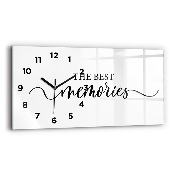Glass wall clock rectangular The inscription Memories