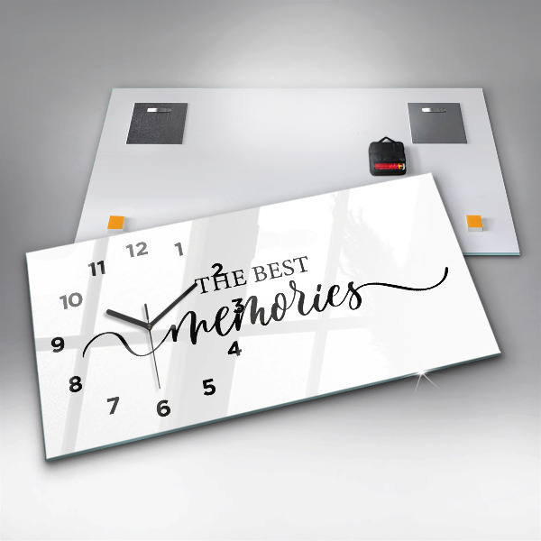 Glass wall clock rectangular The inscription Memories