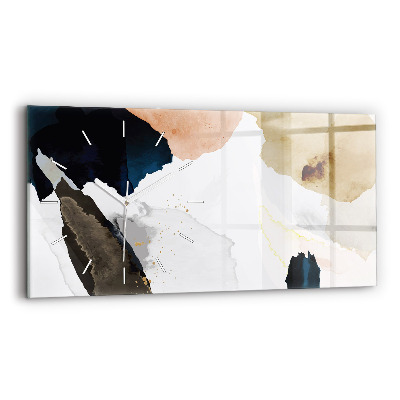 Glass wall clock rectangular Abstraction spots