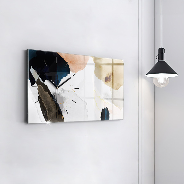 Glass wall clock rectangular Abstraction spots