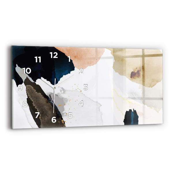 Glass wall clock rectangular Abstraction spots