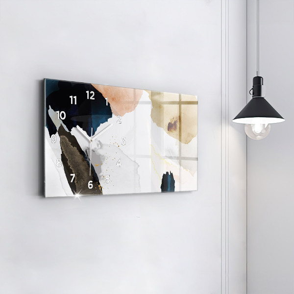Glass wall clock rectangular Abstraction spots