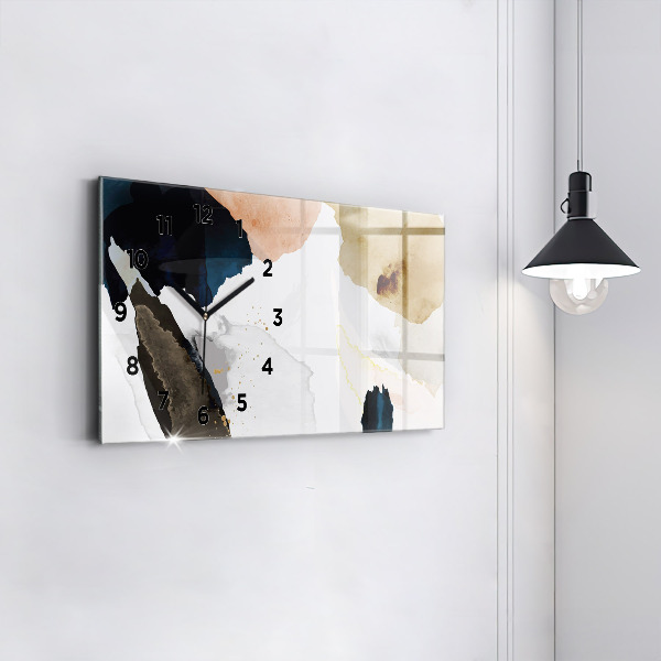 Glass wall clock rectangular Abstraction spots