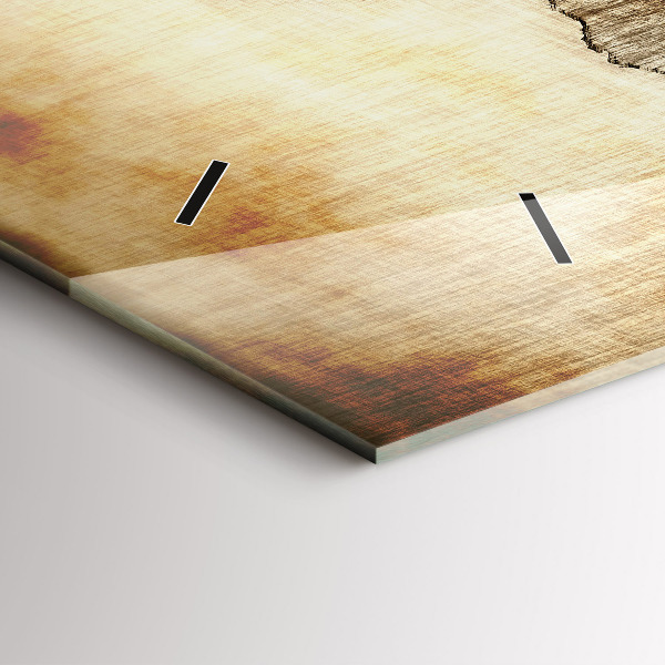 Glass wall clock rectangular Old world map