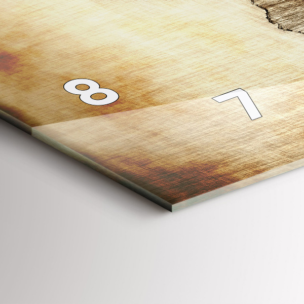 Glass wall clock rectangular Old world map