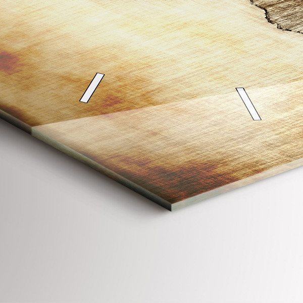 Glass wall clock rectangular Old world map