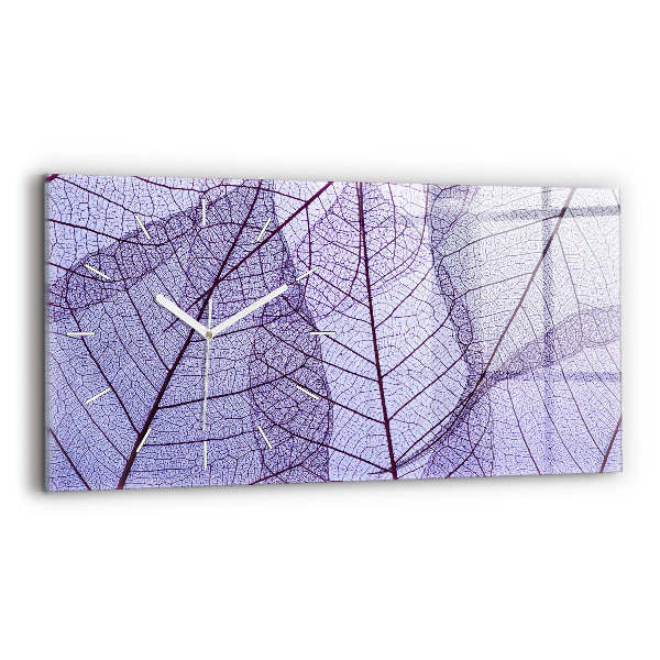 Glass wall clock rectangular Leaves nature