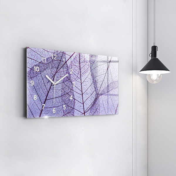 Glass wall clock rectangular Leaves nature