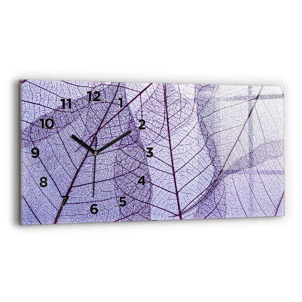 Glass wall clock rectangular Leaves nature