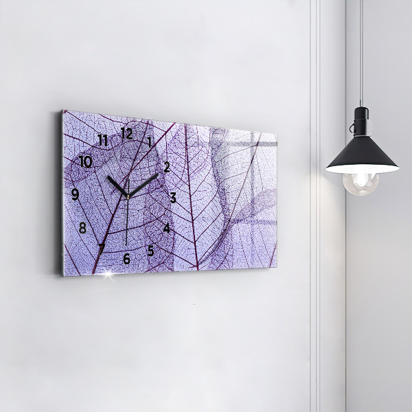 Glass wall clock rectangular Leaves nature