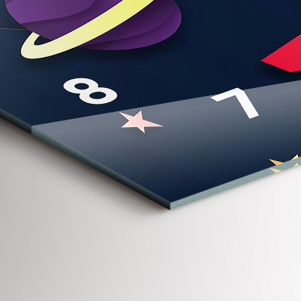 Glass wall clock rectangular Children's space