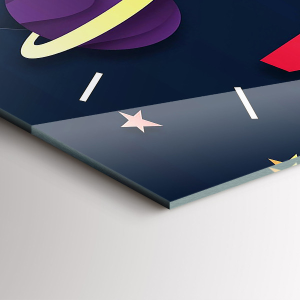 Glass wall clock rectangular Children's space