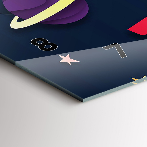 Glass wall clock rectangular Children's space