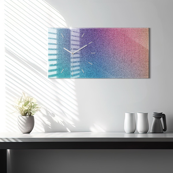 Glass wall clock rectangular Gradient pattern