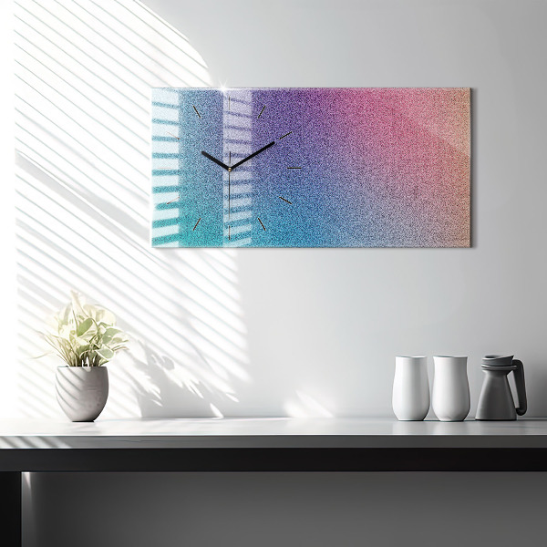 Glass wall clock rectangular Gradient pattern