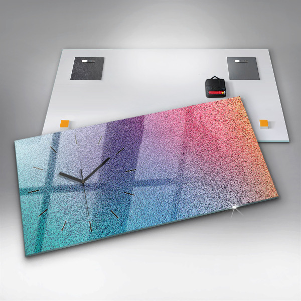 Glass wall clock rectangular Gradient pattern