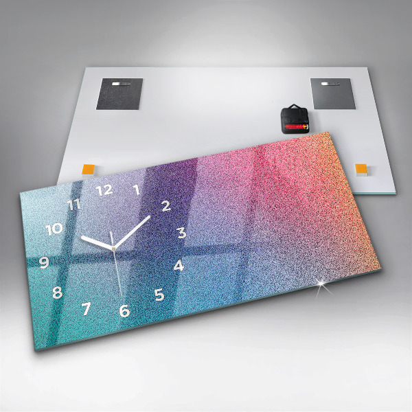 Glass wall clock rectangular Gradient pattern