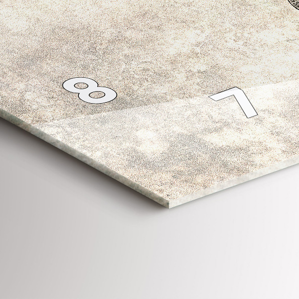 Glass wall clock rectangular World map newspaper