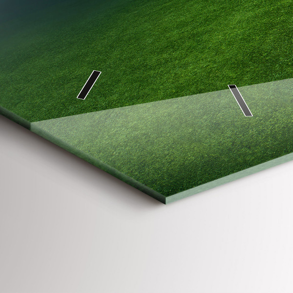 Glass wall clock rectangular Football pitch