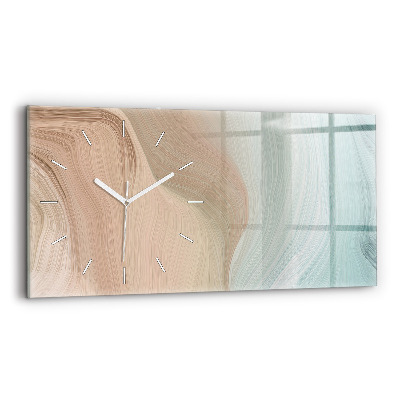 Glass wall clock rectangular Wave abstraction