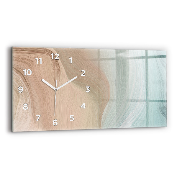 Glass wall clock rectangular Wave abstraction