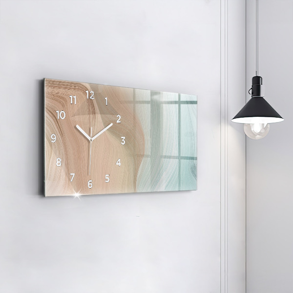 Glass wall clock rectangular Wave abstraction
