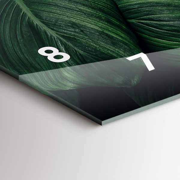Glass wall clock rectangular Tropical Monstera