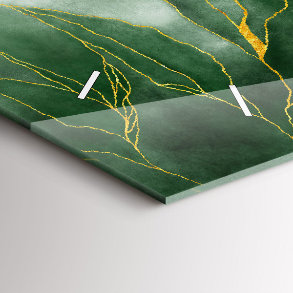 Glass wall clock rectangular Abstraction leaves