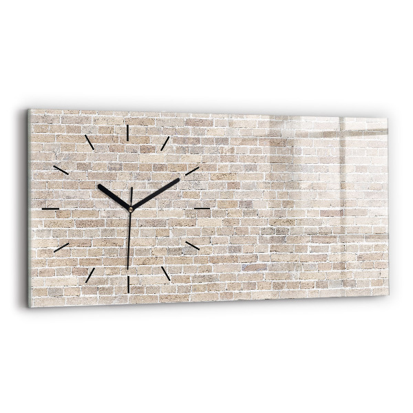 Glass wall clock rectangular Brick wall