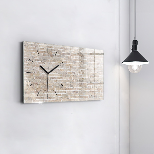 Glass wall clock rectangular Brick wall