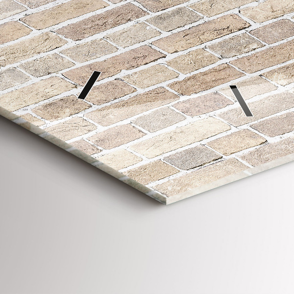 Glass wall clock rectangular Brick wall