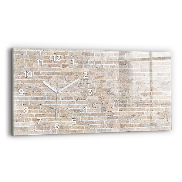 Glass wall clock rectangular Brick wall