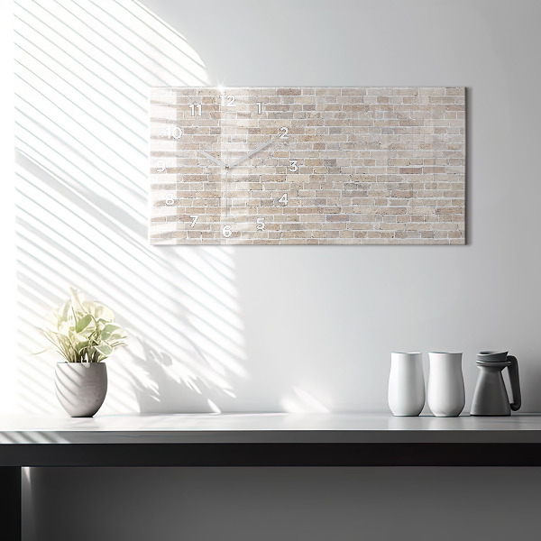 Glass wall clock rectangular Brick wall